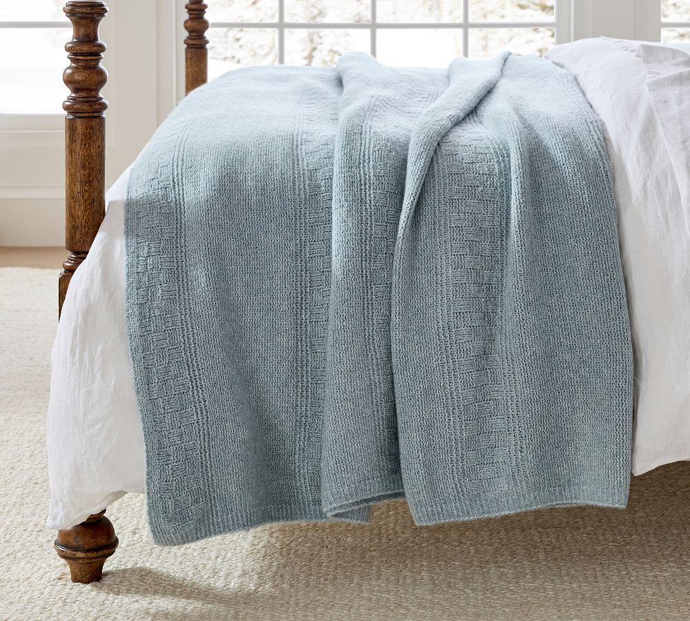 Arden Solid Blanket - Color: Chambray