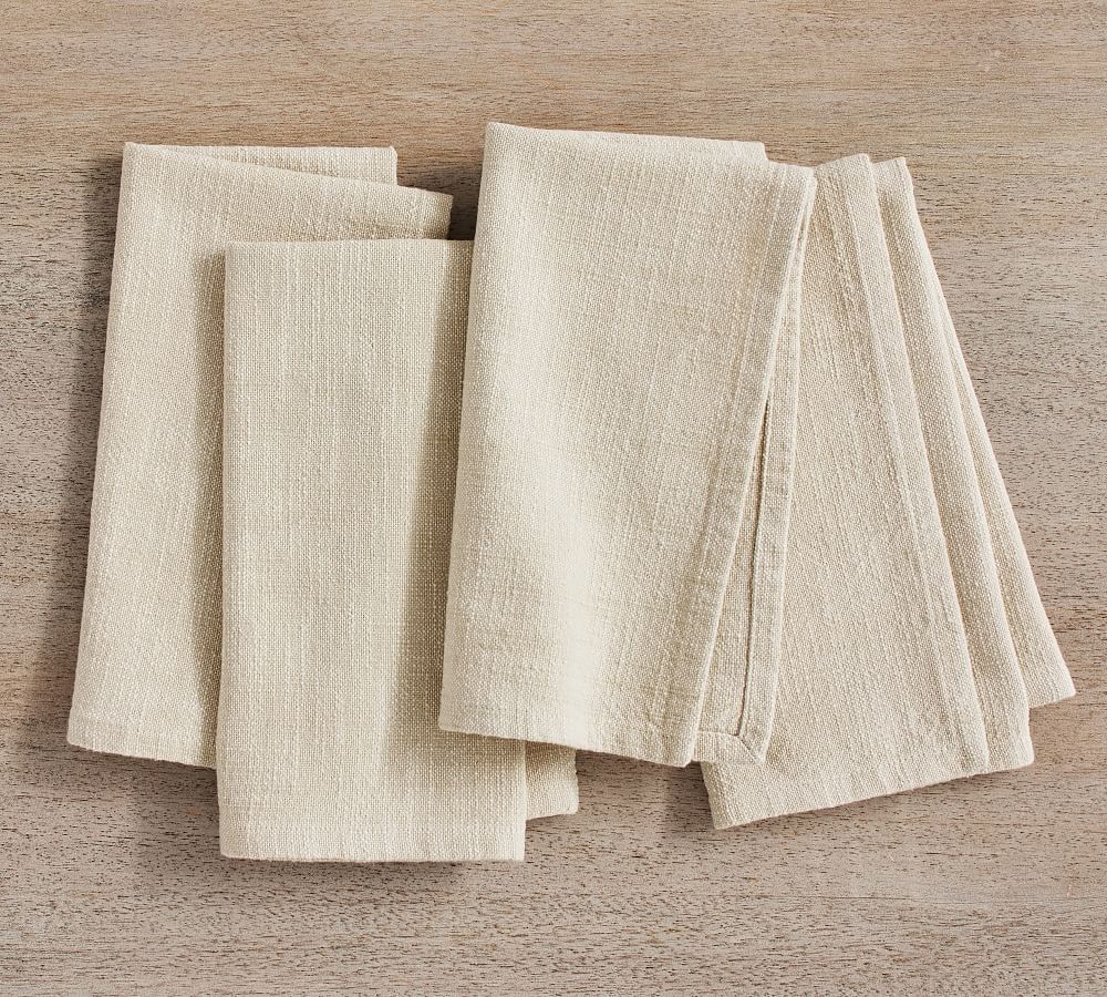 Organic Cotton Casual Napkins in Flax set of 4
