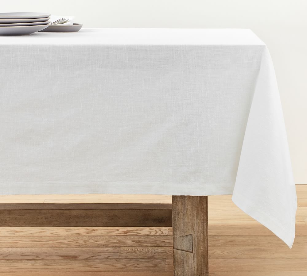 Organic Cotton Casual Tablecloth - White