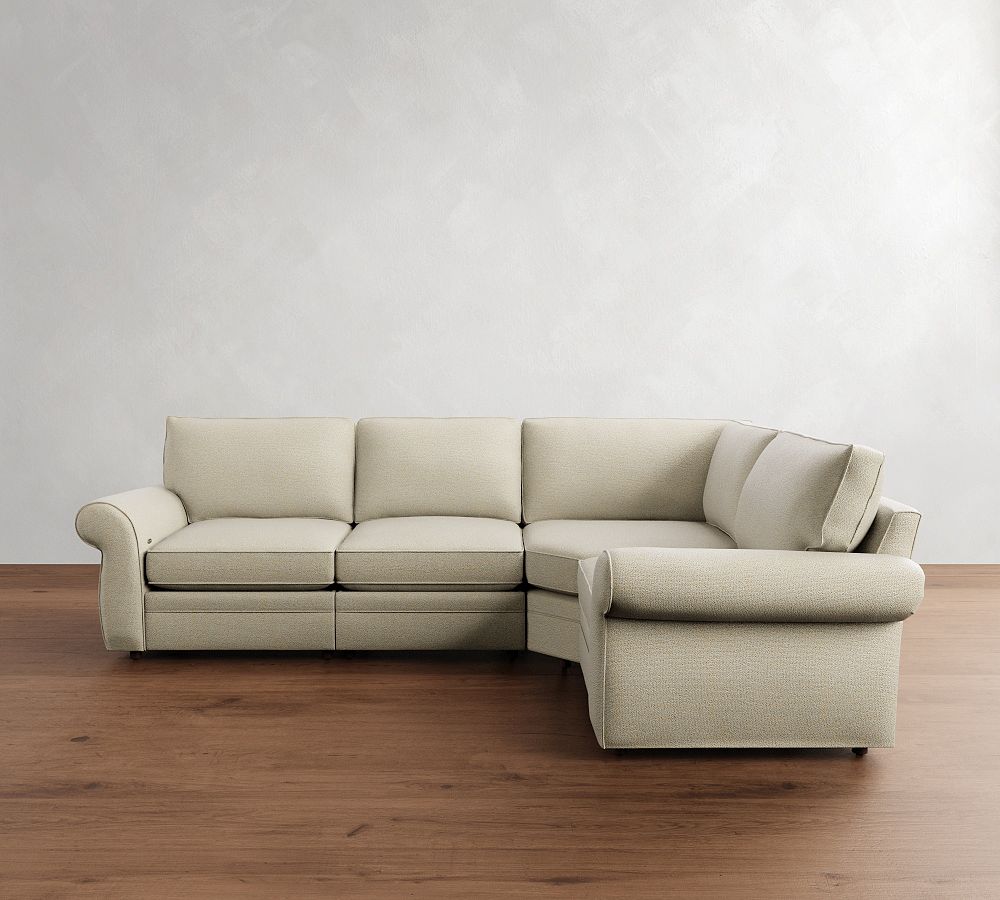 Pearce Roll Arm Reversible Reclining 4-Piece Wedge Sectional (127&quot;)