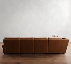 Big Sur Roll Arm Leather Power Reclining 6-Piece Chaise Sectional (154&quot;-166&quot;)