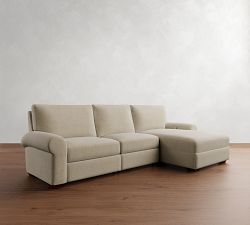 Big Sur Roll Arm Power Reclining Chaise Sectional (116&quot;-128&quot;)