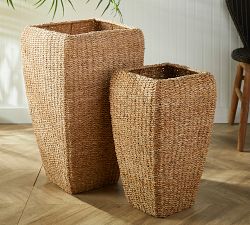Seagrass Square Planters, Set of 2