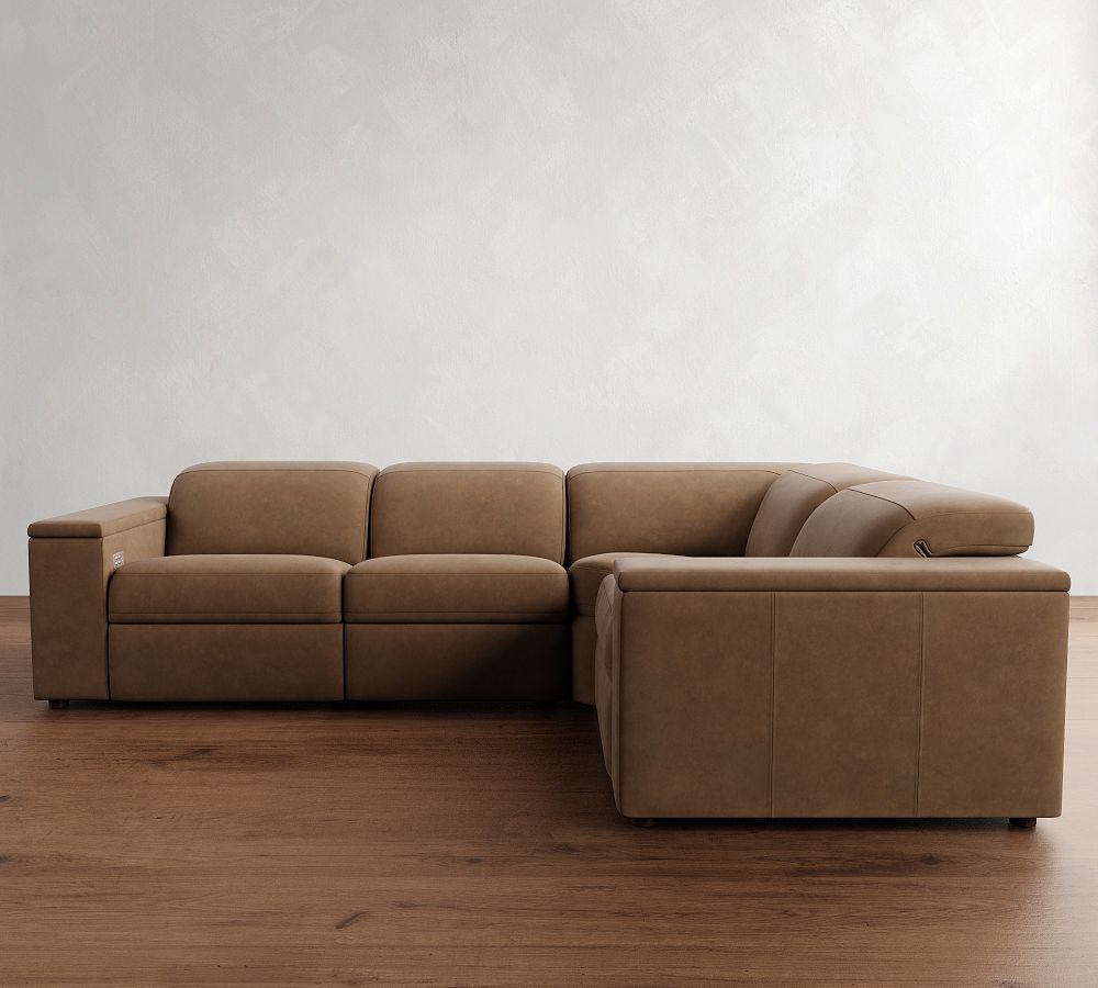Ultra Lounge Square Arm Leather Reclining 4-Piece Sectional (117&quot;)