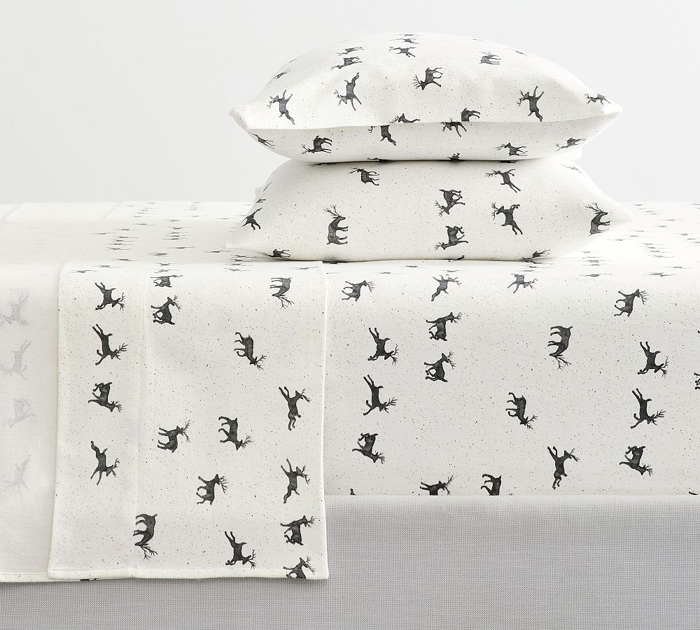 Rustic Reindeer Cotton Flannel Sheet Set