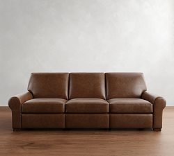 Turner Roll Arm Leather Power Reclining Sofa - Storage Available (77&quot;&ndash;132&quot;)