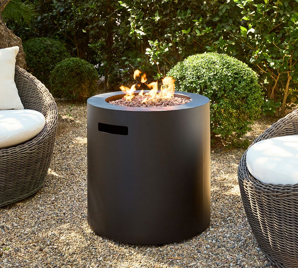 Burrows Steel Round Propane Fire Pit Table with Lid Cover (24&quot;)