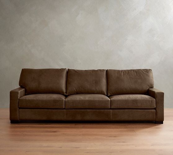 Turner Square Arm Leather Sofa (65"–104")
