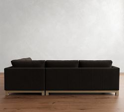 Jake Leather Seadrift Wood Base Return Bumper Sectional (108&quot;-112&quot;)