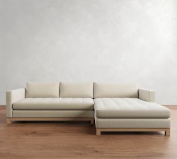 Jake Tufted Seadrift Wood Base Chaise Sectional (110&quot;&ndash;120&quot;)