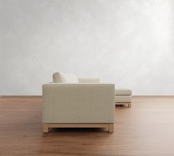 Jake Tufted Seadrift Wood Base Chaise Sectional (110&quot;&ndash;120&quot;)