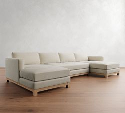 Jake Seadrift Wood Base Double Chaise Sectional (143&quot;&ndash;163&quot;)