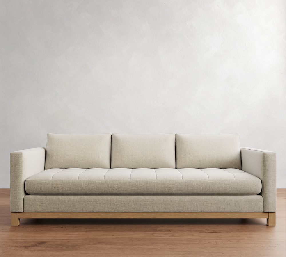 Jake Tufted Seadrift Wood Base Sofa (63&quot;&ndash;96&quot;)