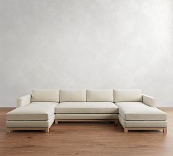 Jake Seadrift Wood Base Double Chaise Sectional (143&quot;&ndash;163&quot;)
