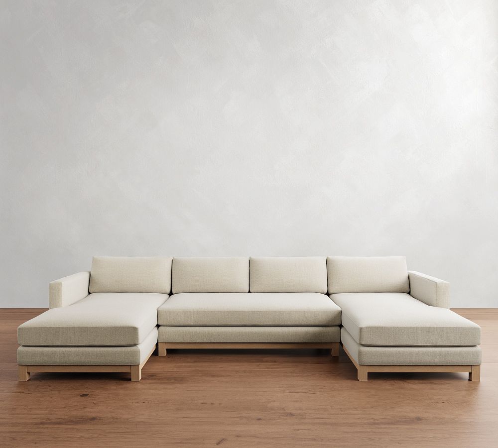 Jake Seadrift Wood Base Double Chaise Sectional (143&quot;&ndash;163&quot;)