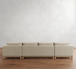 Jake Seadrift Wood Base Double Chaise Sectional (143&quot;&ndash;163&quot;)