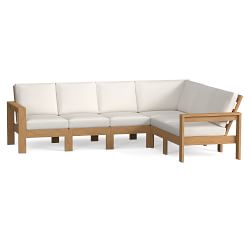 Malibu Teak 6-Piece Outdoor Sectional (108&quot;)