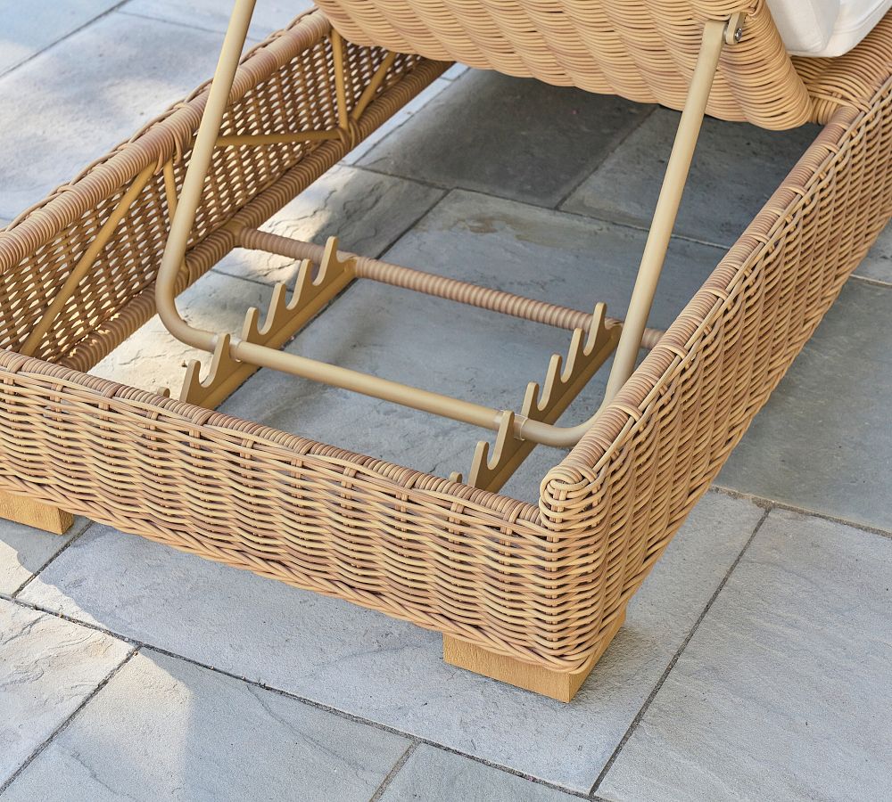 Huntington Wicker Outdoor Chaise Lounge | Pottery Barn