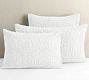 Belgian Flax Linen Floral Stitch Quilted Sham