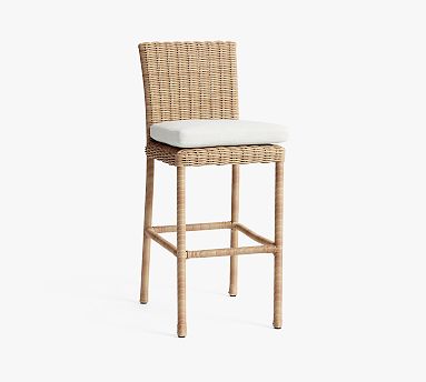 Huntington Wicker Outdoor Bar Stool, Natural