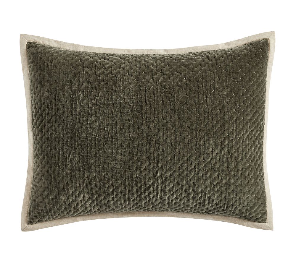 Cross Stitch Velvet Quilted Sham