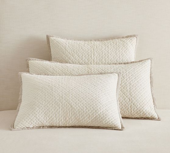 Cross Stitch Velvet Quilted Sham