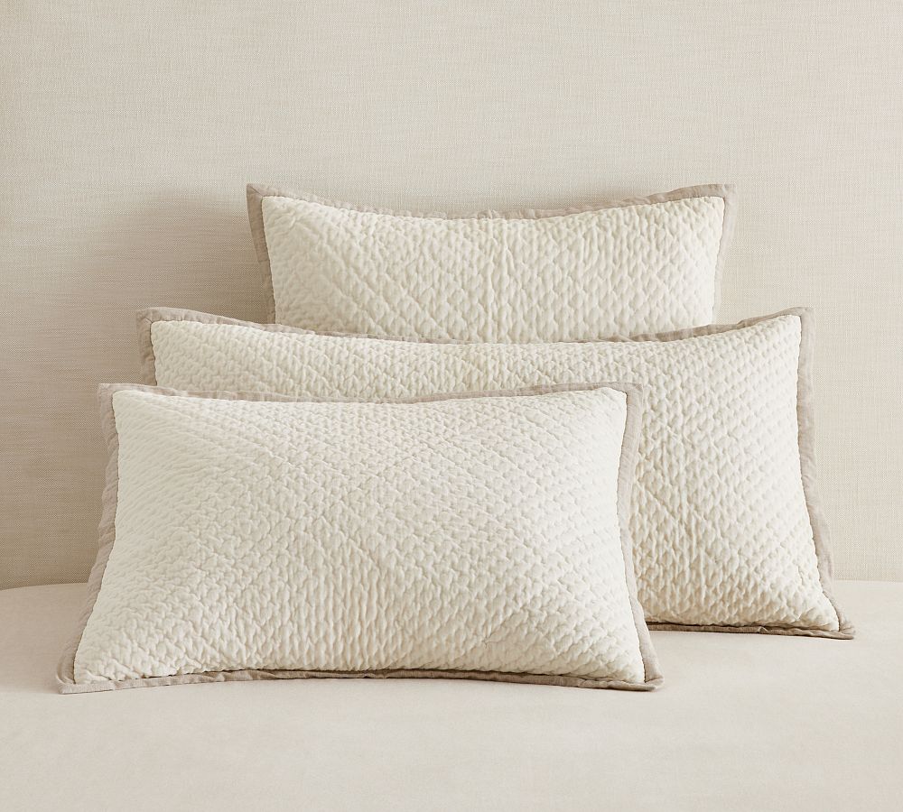 Cross Stitch Velvet Quilted Sham