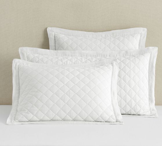 Open Box: Belgian Flax Linen Diamond Quilted Sham