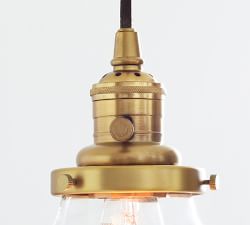 Schoolhouse Glass Cord Pendant (8&quot;-11&quot;)