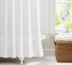 Waffle Weave Cotton Shower Curtain