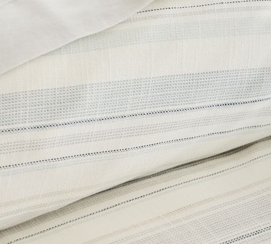 Pottery barn factory Clayton Striped Cotton Duvet Cover