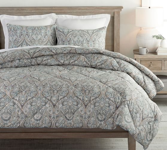 Pottery Barn hotsell king / cali size MacKenna Paisley duvet blue/gray