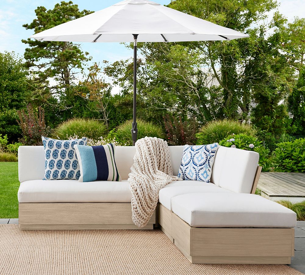 Indio Eucalyptus Modern Platform 4-Piece Outdoor Sectional (95&quot;)