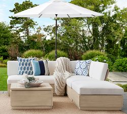 Indio Eucalyptus Modern Platform 4-Piece Outdoor Sectional (95&quot;)