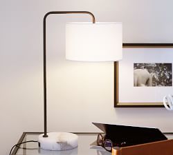 Windham Alabaster USB Task Table Lamp (74&quot;)