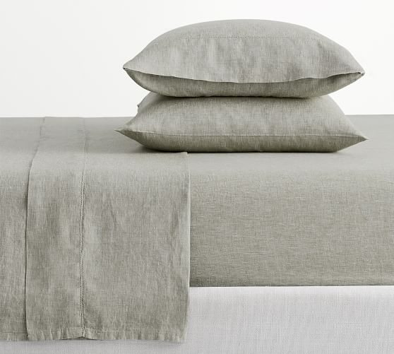 Pottery Barn deals Belgian Flax Linen Queen Sheet Set