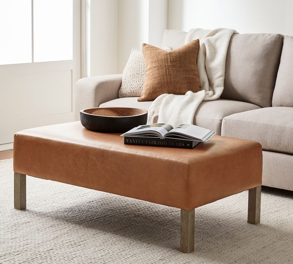 Arden Leather Ottoman