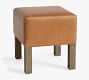 Arden Leather Stool with Wood Legs