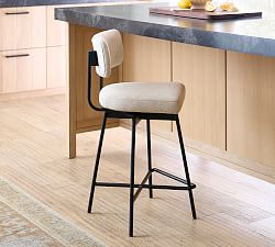 Maison Upholstered Swivel Stool