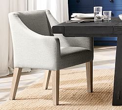 Classic Slope Upholstered Dining Armchair