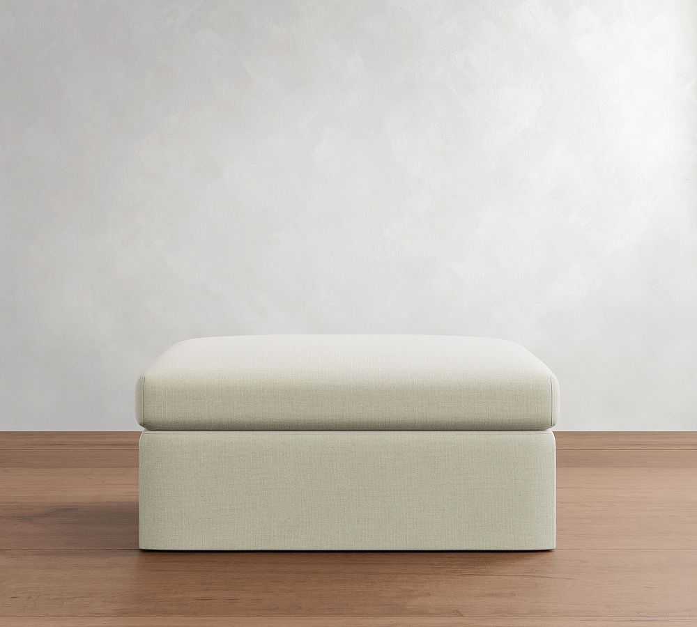 Serene Slipcovered Ottoman
