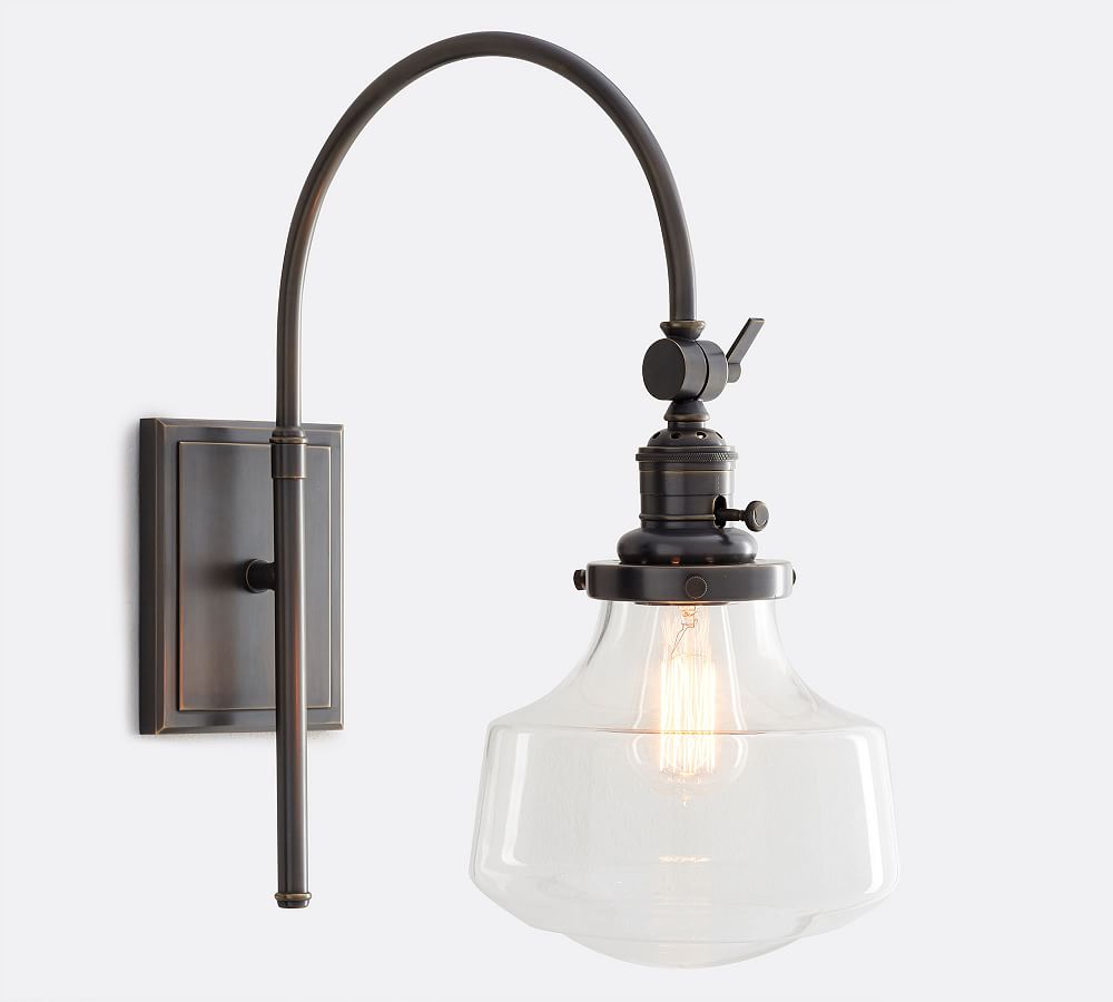 Schoolhouse Glass Arc Sconce (18'')