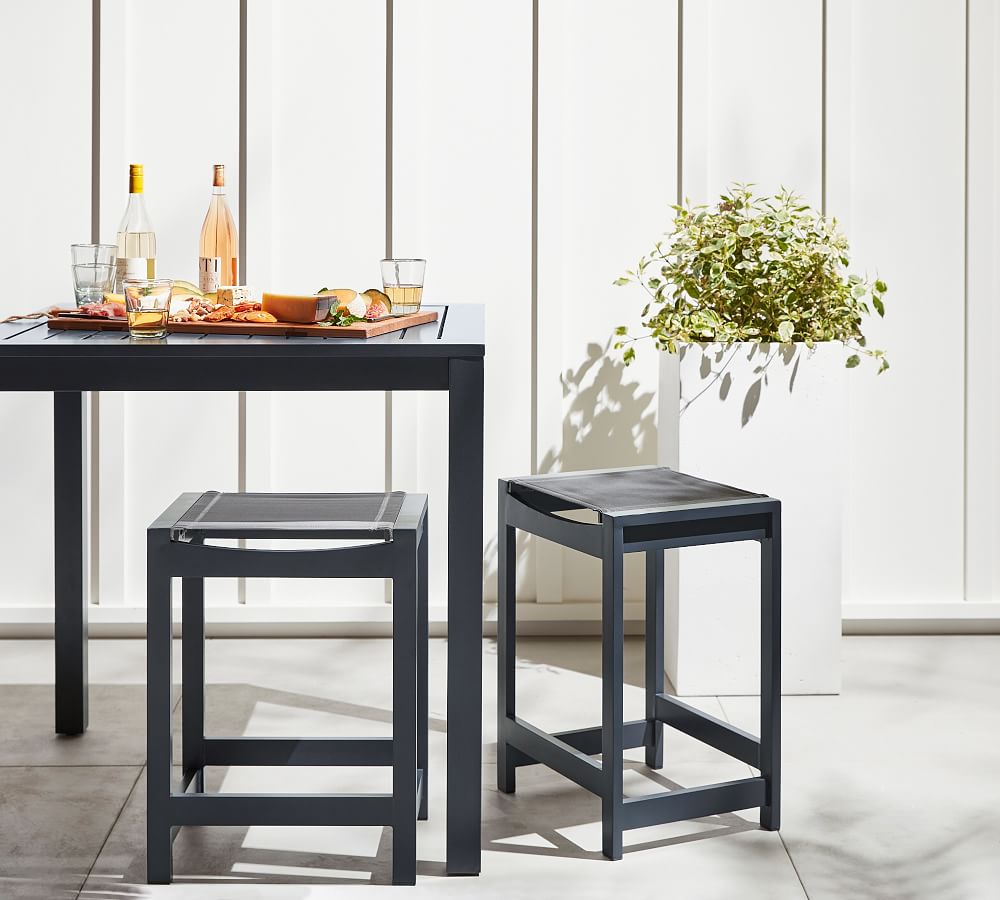 Indio Metal &amp; Mesh Outdoor Stools, Set of 2