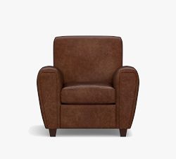 Manhattan Square Arm Leather Recliner