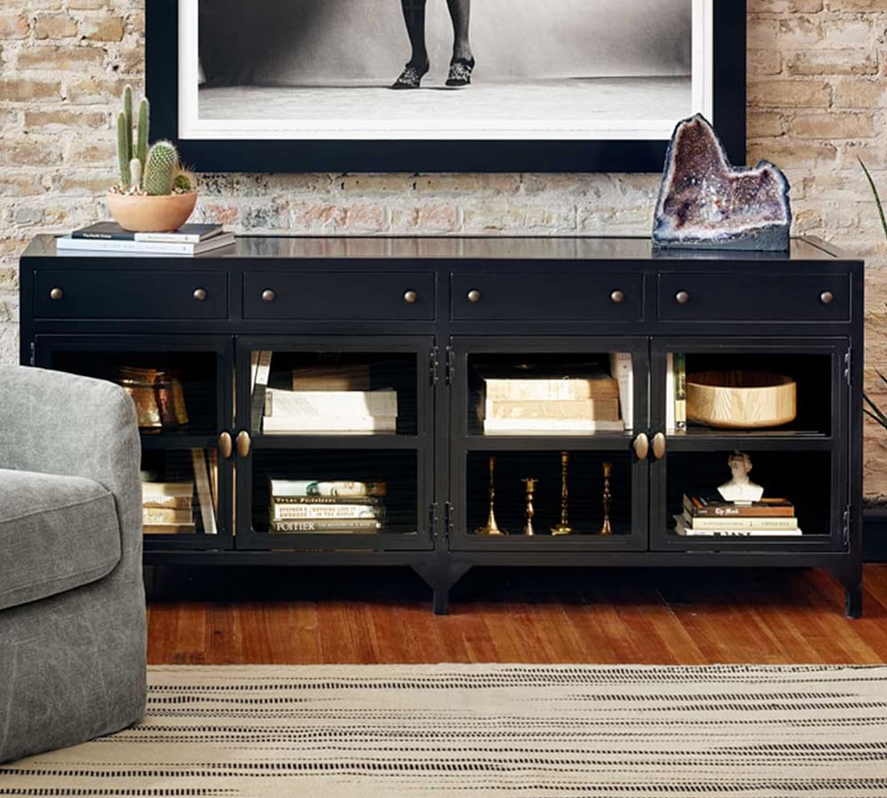 Harmon Metal Media Console 69 Pottery Barn