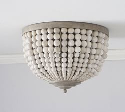 Leila Wood Bead Flush Mount (15&quot;)