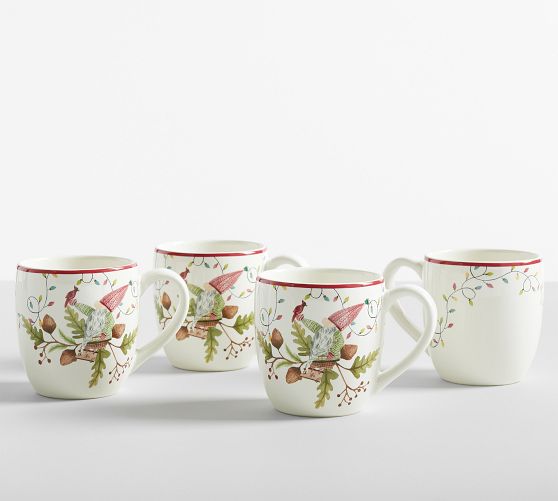 Forest Gnome Stoneware Mugs - Set of 4