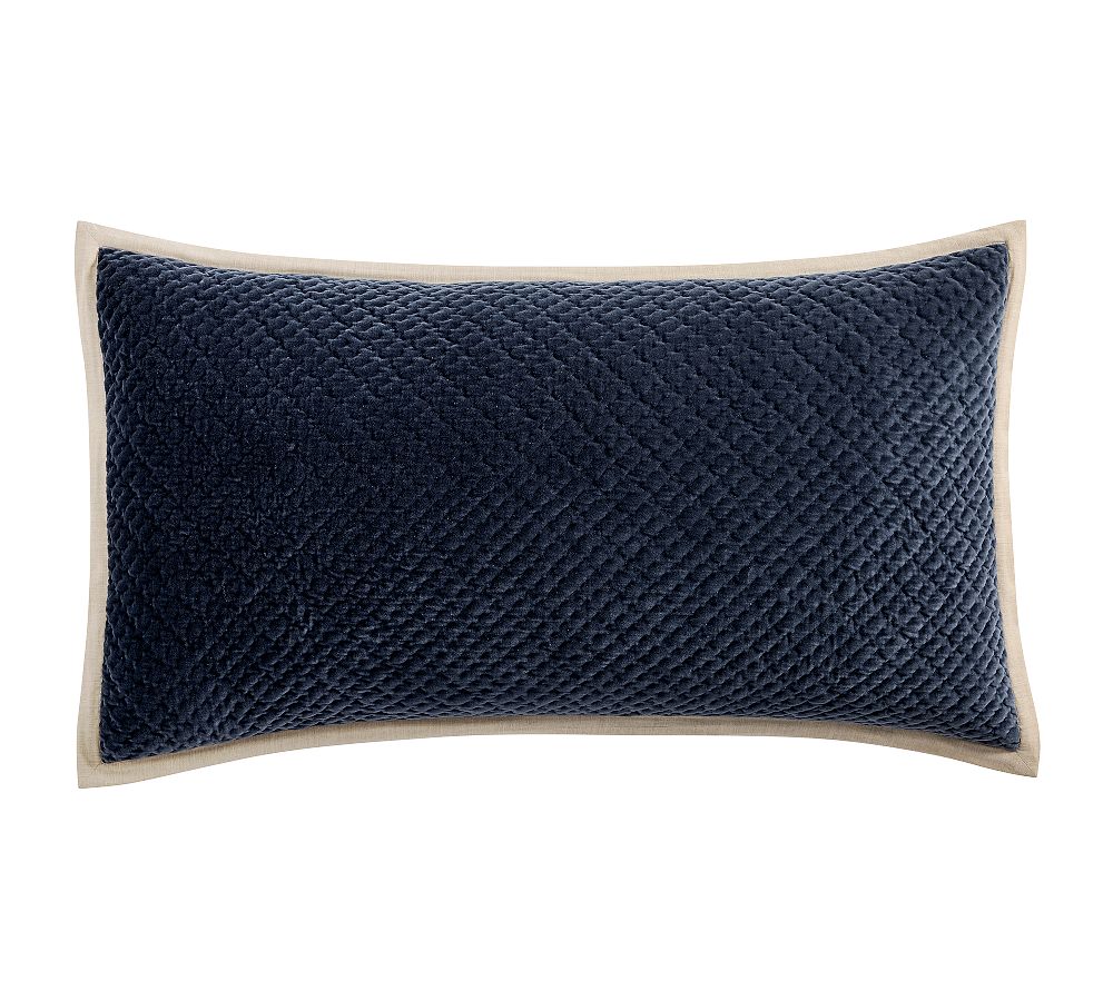 Cross Stitch Velvet Quilted Sham- King midnight