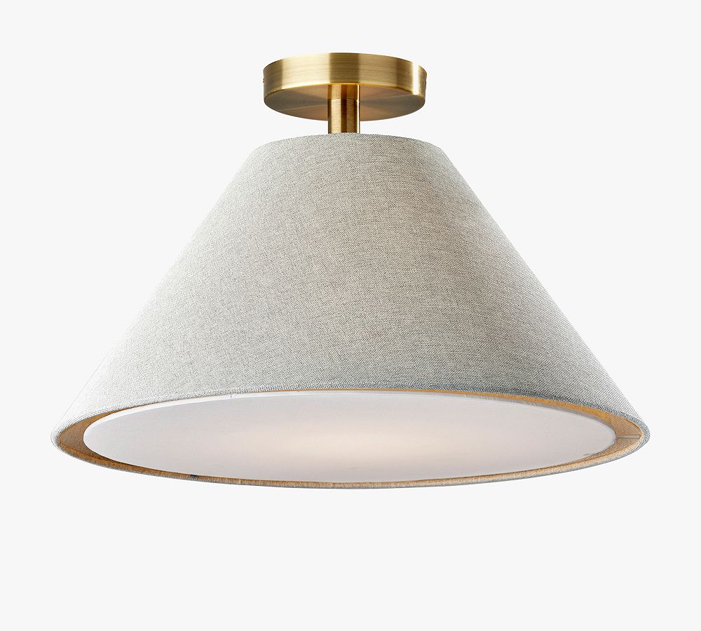 Holden Linen Flushmount, Light Gray
