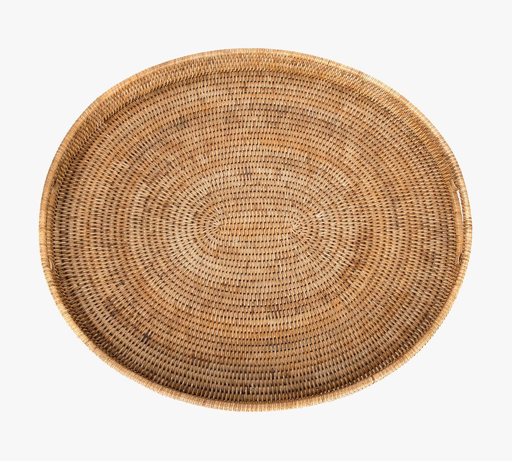 Tava Handwoven Rattan Oval Serving Tray